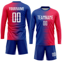 Custom Soccer Jersey, Red White Royal Sportswear Jersey Shirt, Athletic Mesh Moisture Wicking Jersey, Casual Gift for Men