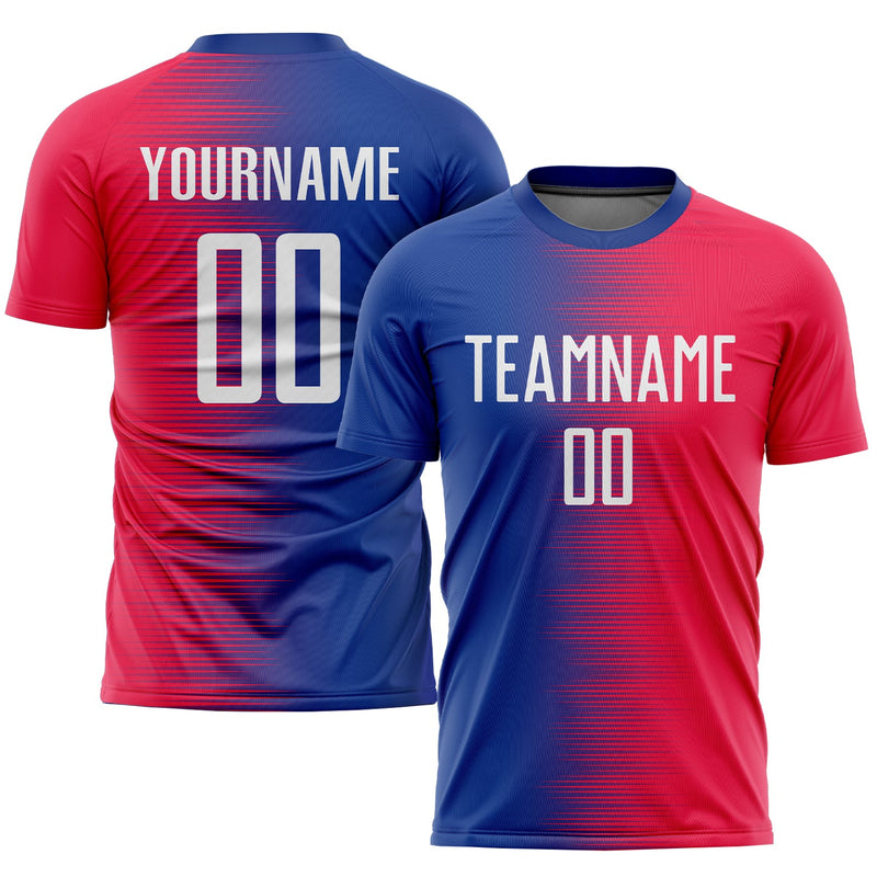 Custom Soccer Jersey, Red White Royal Sportswear Jersey Shirt, Athletic Mesh Moisture Wicking Jersey, Casual Gift for Men