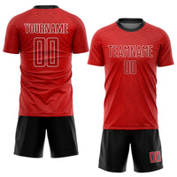 Custom Soccer Jersey, Red Black Sportswear Jersey Shirt, Athletic Mesh Moisture Wicking Jersey, Casual Gift for Men, Style Soccer0102