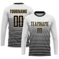 Custom Soccer Jersey, White Black Old Gold Sportswear Jersey Shirt, Athletic Mesh Moisture Wicking Jersey, Casual Gift for Men, Style Soccer0114