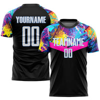 Custom Soccer Jersey, Black White Light Sportswear Jersey Shirt, Athletic Mesh Moisture Wicking Jersey, Casual Gift for Men, Style Soccer0119