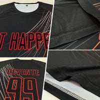 Custom Soccer Jersey, Black Red Sportswear Jersey Shirt, Athletic Mesh Moisture Wicking Jersey, Casual Gift for Men, Style Soccer0123