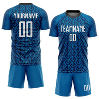Custom Soccer Jersey, Blue White Black Sportswear Jersey Shirt, Athletic Mesh Moisture Wicking Jersey, Casual Gift for Men, Style Soccer0144