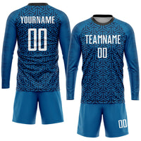Custom Soccer Jersey, Blue White Black Sportswear Jersey Shirt, Athletic Mesh Moisture Wicking Jersey, Casual Gift for Men, Style Soccer0144