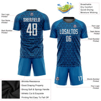 Custom Soccer Jersey, Blue White Black Sportswear Jersey Shirt, Athletic Mesh Moisture Wicking Jersey, Casual Gift for Men, Style Soccer0144