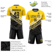 Custom Soccer Jersey, Gold Black White Sportswear Jersey Shirt, Athletic Mesh Moisture Wicking Jersey, Casual Gift for Men