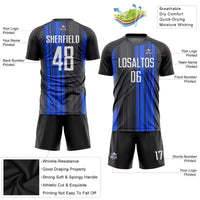 Custom Soccer Jersey, Black White Royal Sportswear Jersey Shirt, Athletic Mesh Moisture Wicking Jersey, Casual Gift for Men, Style Soccer0157