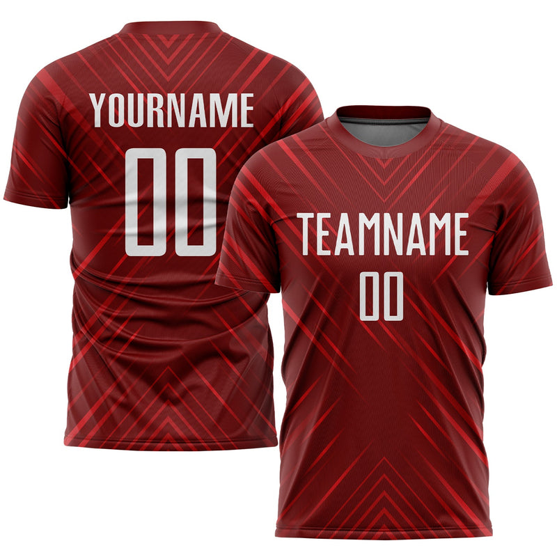 Custom Soccer Jersey, Red White Sportswear Jersey Shirt, Athletic Mesh Moisture Wicking Jersey, Casual Gift for Men, Style Soccer0160