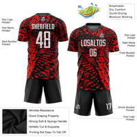 Custom Soccer Jersey, Red Black White Sportswear Jersey Shirt, Athletic Mesh Moisture Wicking Jersey, Casual Gift for Men, Style Soccer0169