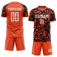 Custom Soccer Jersey, Orange White Black Sportswear Jersey Shirt, Athletic Mesh Moisture Wicking Jersey, Casual Gift for Men