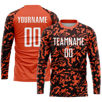 Custom Soccer Jersey, Orange White Black Sportswear Jersey Shirt, Athletic Mesh Moisture Wicking Jersey, Casual Gift for Men