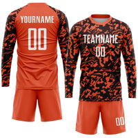 Custom Soccer Jersey, Orange White Black Sportswear Jersey Shirt, Athletic Mesh Moisture Wicking Jersey, Casual Gift for Men
