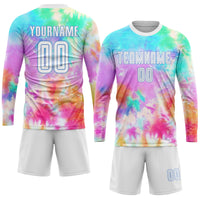 Custom Soccer Jersey, White Light Blue Sportswear Jersey Shirt, Athletic Mesh Moisture Wicking Jersey, Casual Gift for Men, Style Soccer0285