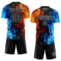 Custom Soccer Jersey, Black White Sportswear Jersey Shirt, Athletic Mesh Moisture Wicking Jersey, Casual Gift for Men, Style Soccer0295