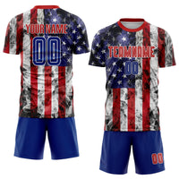 Custom Soccer Jersey, White Royal Red Fashion Sportswear Jersey Shirt, Athletic Mesh Moisture Wicking Jersey, Casual Gift for Men