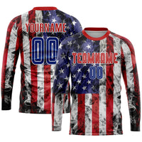 Custom Soccer Jersey, White Royal Red Fashion Sportswear Jersey Shirt, Athletic Mesh Moisture Wicking Jersey, Casual Gift for Men