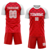 Custom Soccer Jersey, Red White Sportswear Jersey Shirt, Athletic Mesh Moisture Wicking Jersey, Casual Gift for Men, Style Soccer0312