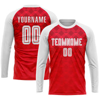 Custom Soccer Jersey, Red White Sportswear Jersey Shirt, Athletic Mesh Moisture Wicking Jersey, Casual Gift for Men, Style Soccer0312
