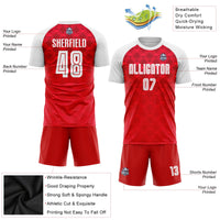 Custom Soccer Jersey, Red White Sportswear Jersey Shirt, Athletic Mesh Moisture Wicking Jersey, Casual Gift for Men, Style Soccer0312