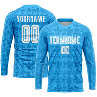 Custom Soccer Jersey, Light Blue White Sportswear Jersey Shirt, Athletic Mesh Moisture Wicking Jersey, Casual Gift for Men, Style Soccer0316