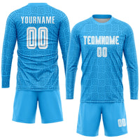 Custom Soccer Jersey, Light Blue White Sportswear Jersey Shirt, Athletic Mesh Moisture Wicking Jersey, Casual Gift for Men, Style Soccer0316