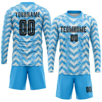 Custom Soccer Jersey, Light Blue Black Sportswear Jersey Shirt, Athletic Mesh Moisture Wicking Jersey, Casual Gift for Men, Style Soccer0328