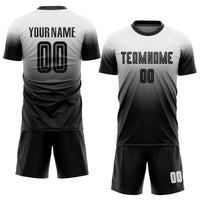 Custom Soccer Jersey, White Black Fashion Sportswear Jersey Shirt, Athletic Mesh Moisture Wicking Jersey, Casual Gift for Men