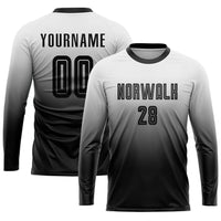 Custom Soccer Jersey, White Black Fashion Sportswear Jersey Shirt, Athletic Mesh Moisture Wicking Jersey, Casual Gift for Men