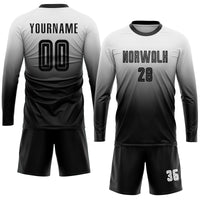Custom Soccer Jersey, White Black Fashion Sportswear Jersey Shirt, Athletic Mesh Moisture Wicking Jersey, Casual Gift for Men