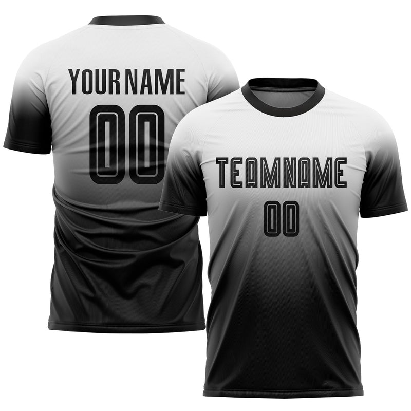 Custom Soccer Jersey, White Black Fashion Sportswear Jersey Shirt, Athletic Mesh Moisture Wicking Jersey, Casual Gift for Men