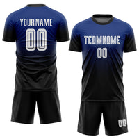 Custom Soccer Jersey, Royal White Black Fashion Sportswear Jersey Shirt, Athletic Mesh Moisture Wicking Jersey, Casual Gift for Men