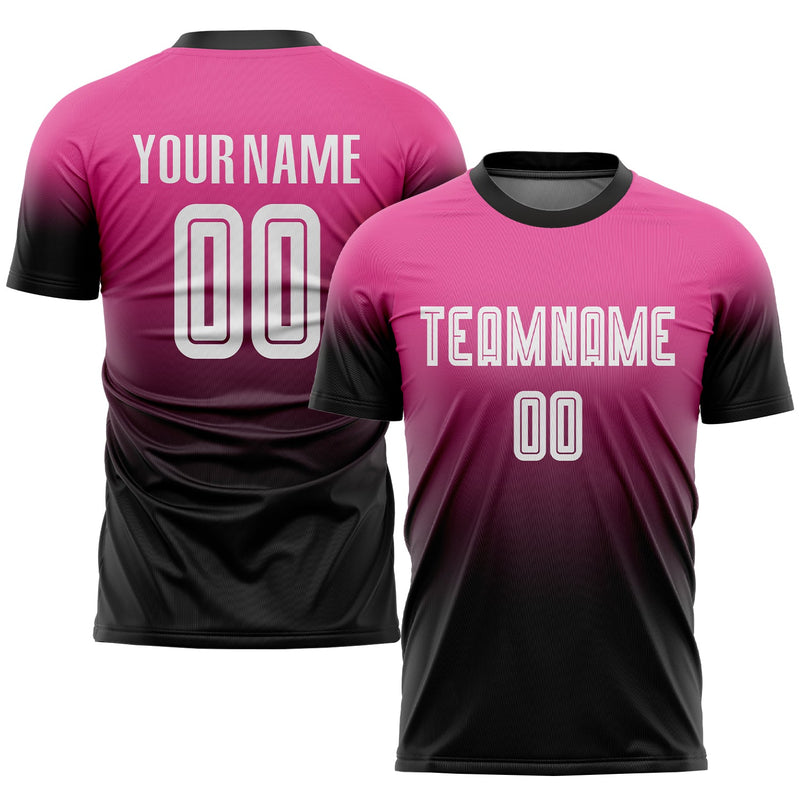 Custom Soccer Jersey, Pink White Black Fashion Sportswear Jersey Shirt, Athletic Mesh Moisture Wicking Jersey, Casual Gift for Men
