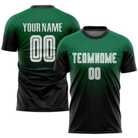 Custom Soccer Jersey, Kelly Green White Fashion Sportswear Jersey Shirt, Athletic Mesh Moisture Wicking Jersey, Casual Gift for Men