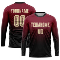 Custom Soccer Jersey, Crimson Cream Black Fashion Sportswear Jersey Shirt, Athletic Mesh Moisture Wicking Jersey, Casual Gift for Men
