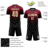 Custom Soccer Jersey, Crimson Cream Black Fashion Sportswear Jersey Shirt, Athletic Mesh Moisture Wicking Jersey, Casual Gift for Men