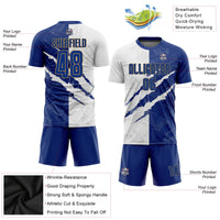 Custom Soccer Jersey, Royal White Old Gold Sportswear Jersey Shirt, Athletic Mesh Moisture Wicking Jersey, Casual Gift for Men