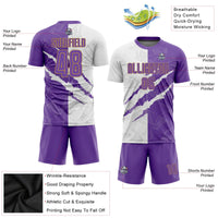 Custom Soccer Jersey, Purple White Old Gold Sportswear Jersey Shirt, Athletic Mesh Moisture Wicking Jersey, Casual Gift for Men