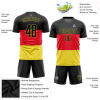 Custom Soccer Jersey, Red Black Gold Sportswear Jersey Shirt, Athletic Mesh Moisture Wicking Jersey, Casual Gift for Men