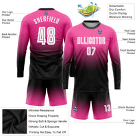 Custom Soccer Jersey, Pink White Black Fashion Sportswear Jersey Shirt, Athletic Long Sleeve Mesh Jersey, Casual Gift for Men
