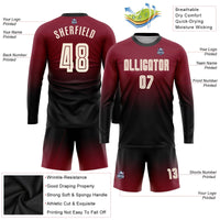 Custom Soccer Jersey, Crimson Cream Black Fashion Sportswear Jersey Shirt, Athletic Long Sleeve Mesh Jersey, Casual Gift for Men