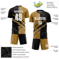 Custom Soccer Jersey, White Black Old Gold Sportswear Jersey Shirt, Athletic Mesh Moisture Wicking Jersey, Casual Gift for Men, Style Soccer0464