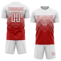 Custom Soccer Jersey, Red White Sportswear Jersey Shirt, Athletic Mesh Moisture Wicking Jersey, Casual Gift for Men, Style Soccer0584