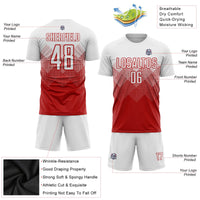 Custom Soccer Jersey, Red White Sportswear Jersey Shirt, Athletic Mesh Moisture Wicking Jersey, Casual Gift for Men, Style Soccer0584
