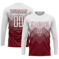 Custom Soccer Jersey, Crimson White Sportswear Jersey Shirt, Athletic Mesh Moisture Wicking Jersey, Casual Gift for Men