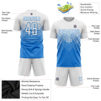 Custom Soccer Jersey, Blue White Sportswear Jersey Shirt, Athletic Mesh Moisture Wicking Jersey, Casual Gift for Men