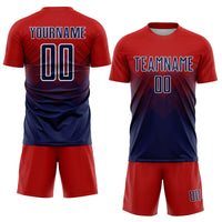 Custom Soccer Jersey, Red Navy White Sportswear Jersey Shirt, Athletic Mesh Moisture Wicking Jersey, Casual Gift for Men