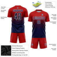 Custom Soccer Jersey, Red Navy White Sportswear Jersey Shirt, Athletic Mesh Moisture Wicking Jersey, Casual Gift for Men