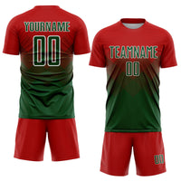Custom Soccer Jersey, Red Green White Sportswear Jersey Shirt, Athletic Mesh Moisture Wicking Jersey, Casual Gift for Men