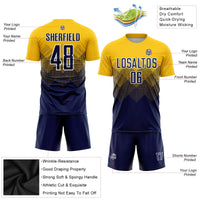 Custom Soccer Jersey, Gold Navy White Sportswear Jersey Shirt, Athletic Mesh Moisture Wicking Jersey, Casual Gift for Men, Style Soccer0613