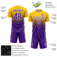 Custom Soccer Jersey, Gold Purple White Sportswear Jersey Shirt, Athletic Mesh Moisture Wicking Jersey, Casual Gift for Men